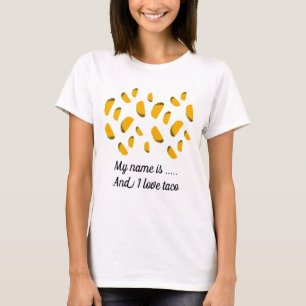 Cool and fun yummy taco pattern with your name T-Shirt
