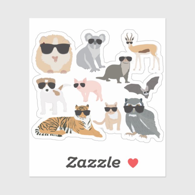 Cool and Funny Animals Wearing Sunglasses (Sheet)