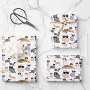 Cool and Funny Animals Wearing Sunglasses Wrapping Paper Sheet