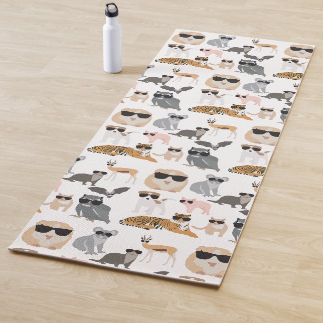 Cool and Funny Animals Wearing Sunglasses Yoga Mat (In Situ)