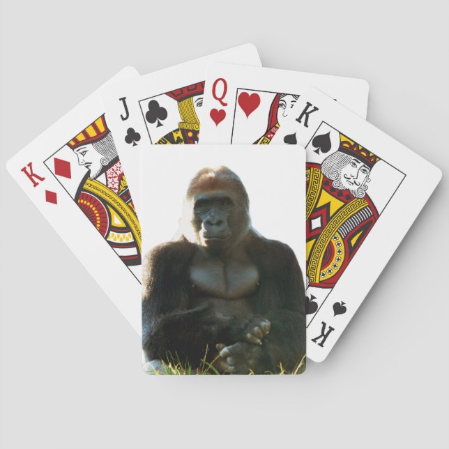 Cool and Funny Gorilla Monkey Animal Playing Cards (Back)