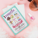 Cool and Girly Spa Party Invitation<br><div class="desc">Spa Birthday Party Invitation - Nothing is more relaxing than getting (more) beautiful with your besties! Get the girls together and let's celebrate!  Check out our collection for related items in this line. Let's party!</div>