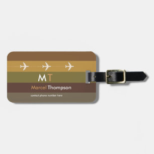 cool and modern  brown aeroplane travel luggage tag