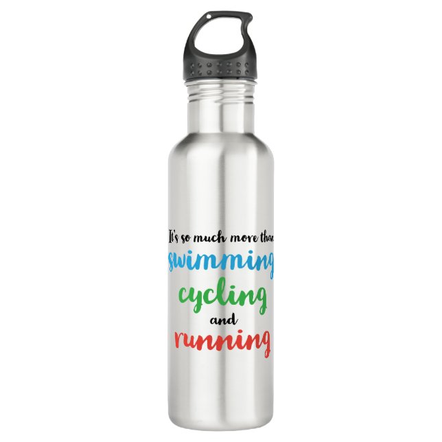 Cool and original design for triathletes 710 ml water bottle (Front)