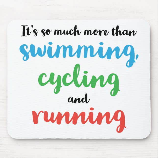 Cool and original Triathlon design for triathletes Mouse Mat (Front)