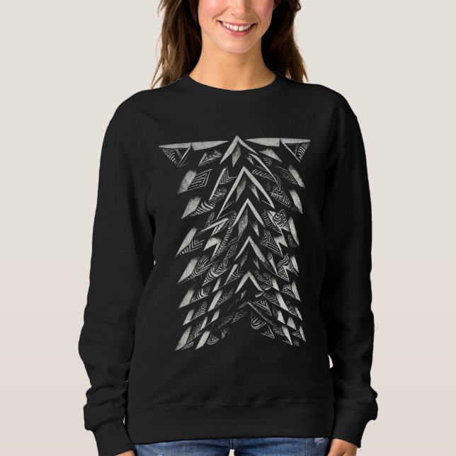 Cool and Rugged Abstract Fishbone Design Sweatshirt (Front)