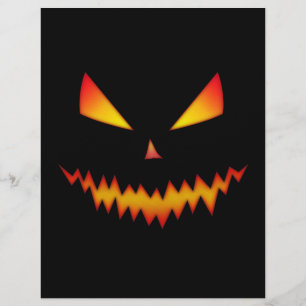 Cool and scary Jack O'Lantern face Halloween Flyer