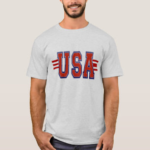 Cool and Sporty Patriotic USA Red Stripes T-Shirt