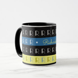 Cool and stylish typography mug with initial R