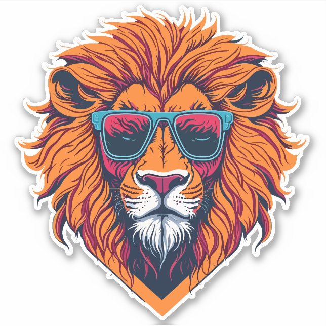 Cool and trendy retro Lion head (Front)