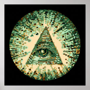 Cool and Unique Camouflage Illuminati Poster