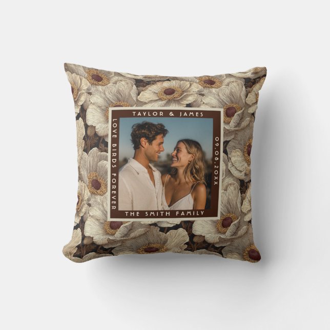 Cool Anemones Themed Backyard Wedding Cushion (Front)