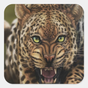 cool angry leopard stickers