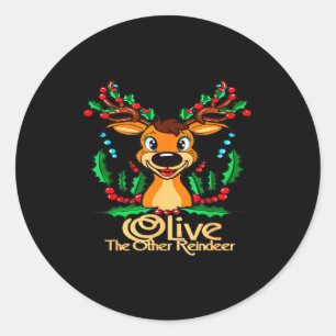 Cool Animal Designs And More Olive The Other Reind Classic Round Sticker