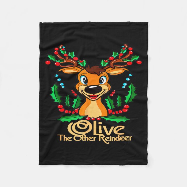 Cool Animal Designs And More Olive The Other Reind Fleece Blanket (Front)