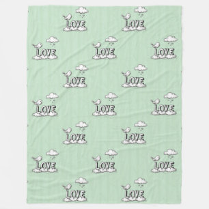 Cool Animal Pattern - Cute Birds 1 Fleece Blanket