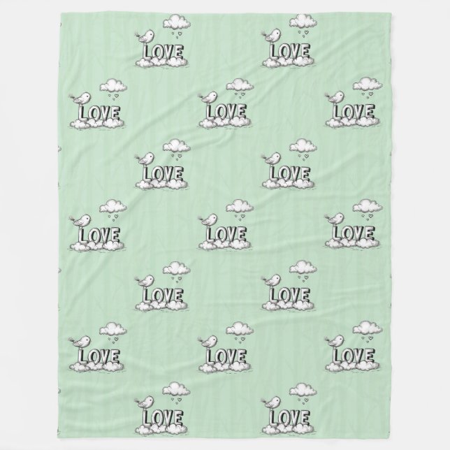 Cool Animal Pattern - Cute Birds 1 Fleece Blanket (Front)