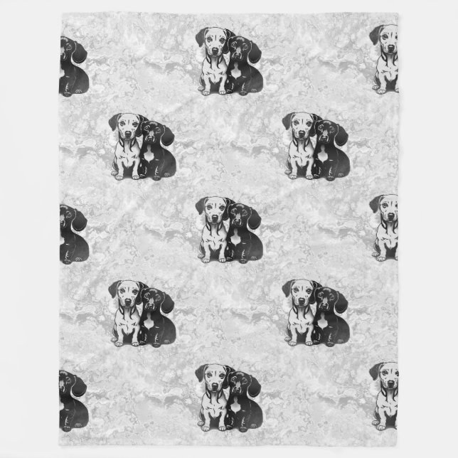 Cool Animal Pattern - Cute Dogs 1 Fleece Blanket (Front)