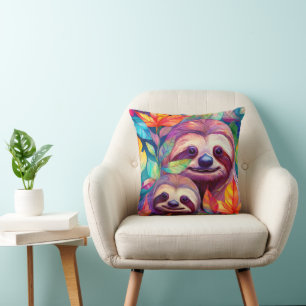 Cool Animal Pattern - Cute Sloth 1 Cushion