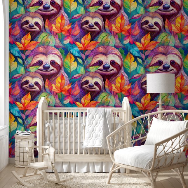 Cool Animal Pattern - Cute Sloth 1 Wallpaper (Kids)