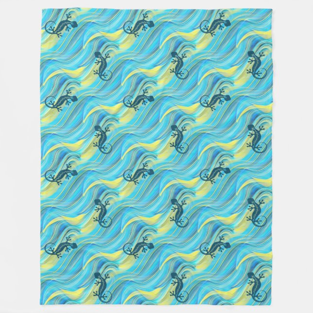 Cool Animal Pattern - Gecko 3 Fleece Blanket (Front)
