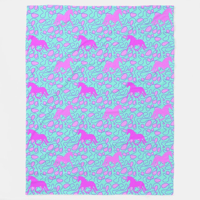 Cool Animal Pattern - Horse Silhouette 1  Fleece Blanket (Front)