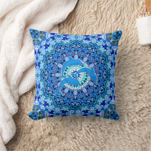 Cool Animal Pattern - Mandala Dolphins 1 Cushion