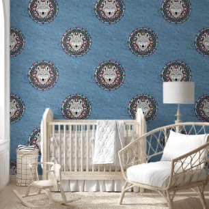 Cool Animal Pattern - Wolf Head Mandala 2 Wallpaper