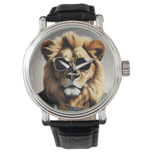 Cool Animal With Sunglasses And A Leather Jacket Watch