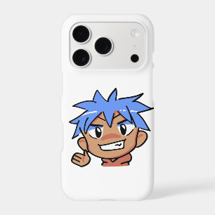 Cool anime boy Blue hair thumbs up graphic design 