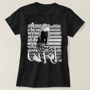 Cool Anime Girl Aesthetic Design T-Shirt