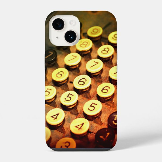 cool antique adding machine keys photography iPhone case (Back)