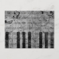 Cool antique grunge effect piano music notes