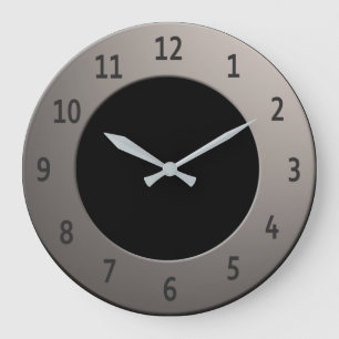 Cool any Color Black Digits on Silver Frame Large Clock