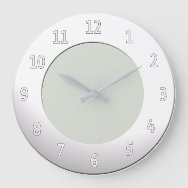 Cool any Colour White Digits on White Frame Large Clock (Front)