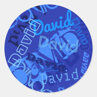 Cool Any Name Collage Classic Round Sticker