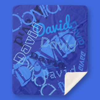 Cool Any Name Collage Sherpa Blanket