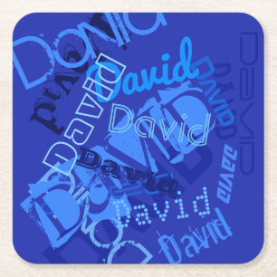 Cool Any Name Collage Square Paper Coaster