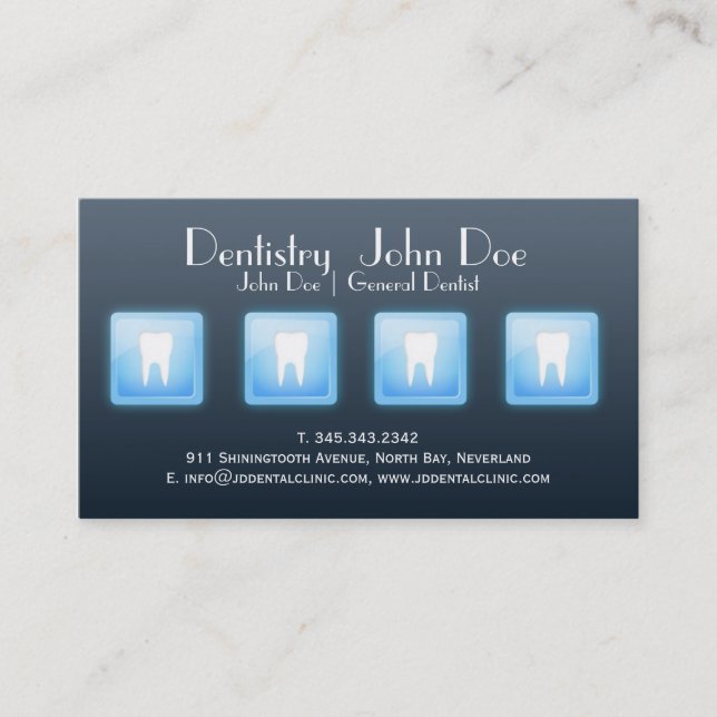 Cool app white teeth bubble dental business card (Front)