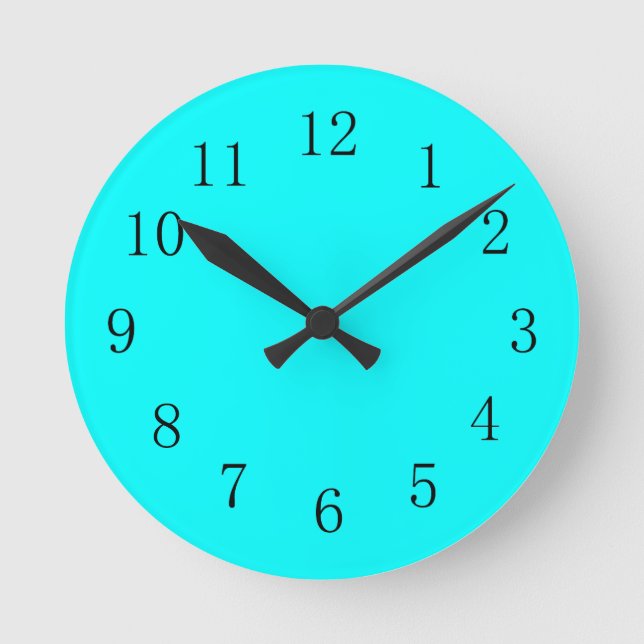 Cool Aqua Blue Kitchen Wall Clock (Front)