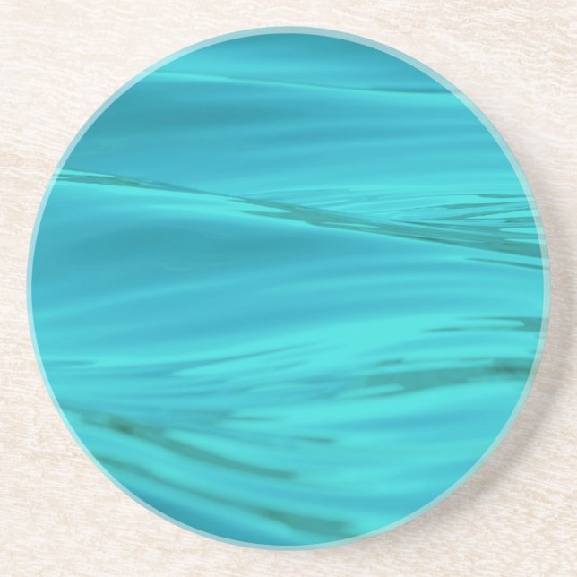 Cool Aqua Blue Summer Water Ripples Coaster (Front)