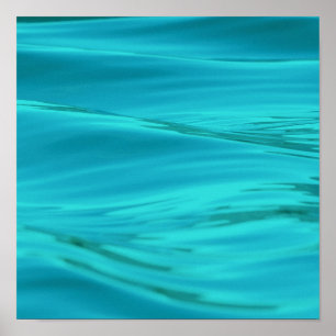 Cool Aqua Blue Summer Water Ripples Poster