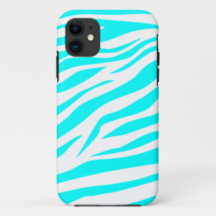 Cool Aqua/White Zebra Print - iPhone 5 Case