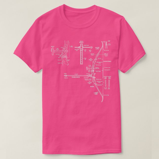 Cool Archery sBow Design Blueprint  T-Shirt (Design Front)