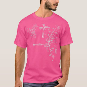 Cool Archery sBow Design Blueprint T-Shirt