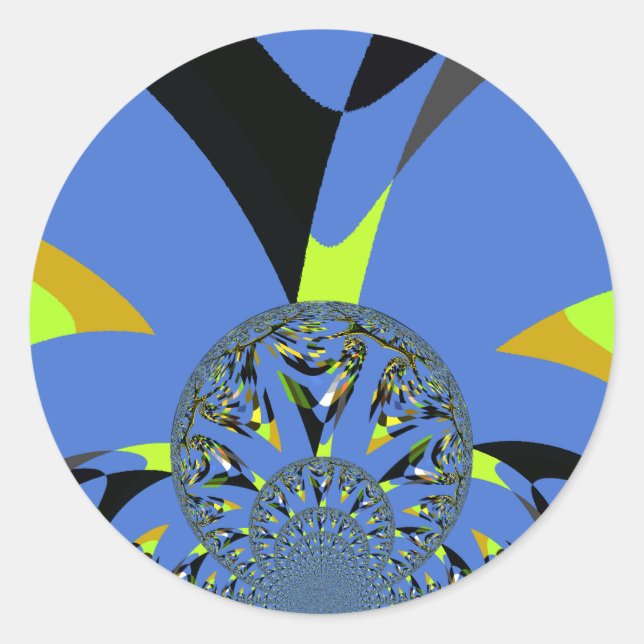 Cool Arches with Fractal Spheres Art Design Classic Round Sticker (Front)
