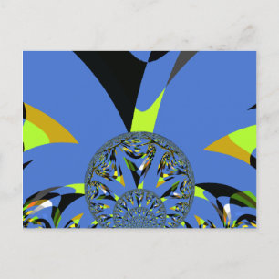 Cool Arches with Fractal Spheres Art Design Postcard