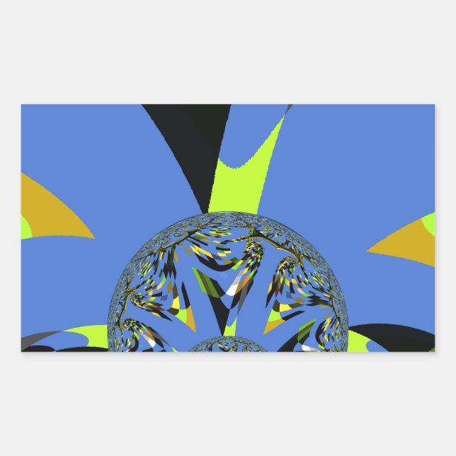 Cool Arches with Fractal Spheres Art Design Rectangular Sticker (Front)