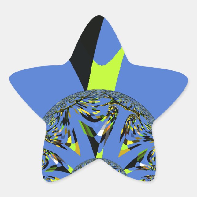 Cool Arches with Fractal Spheres Art Design Star Sticker (Front)