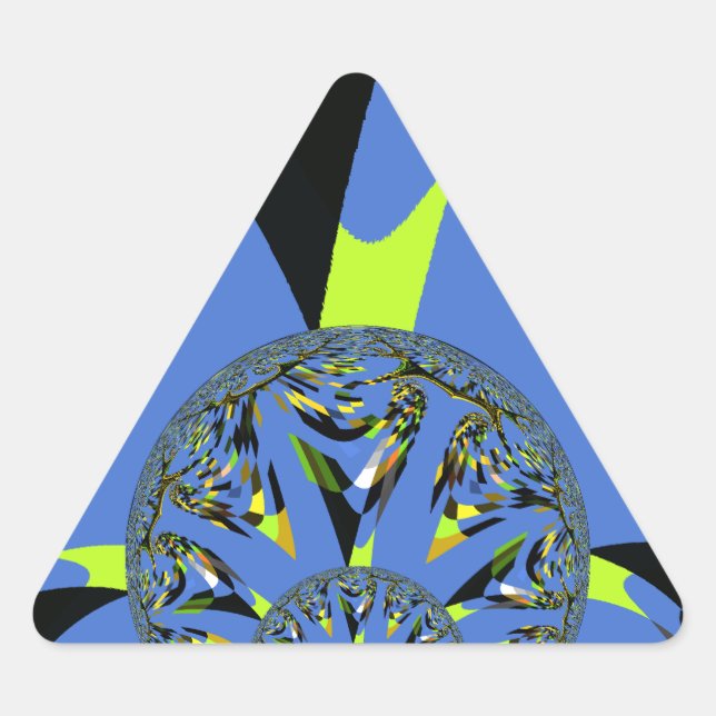 Cool Arches with Fractal Spheres Art Design Triangle Sticker (Front)